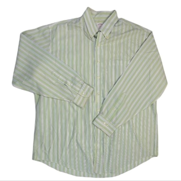 Brooks Brothers 346 Original Polo Shirt Cotton No Iron Stripe Button Down Sz XL - Picture 1 of 14